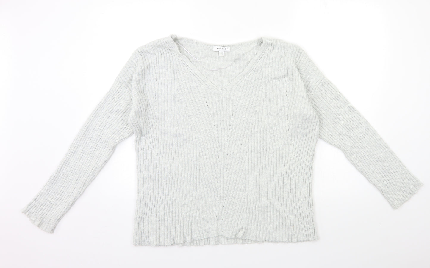 Topshop Womens Grey  Knit Pullover Jumper Size S