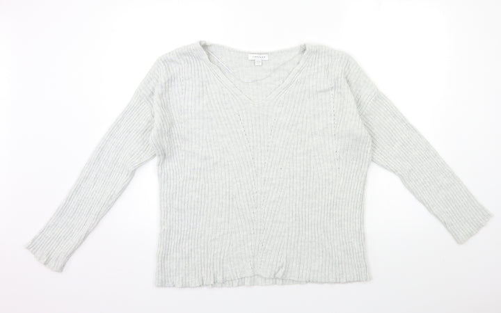 Topshop Womens Grey  Knit Pullover Jumper Size S