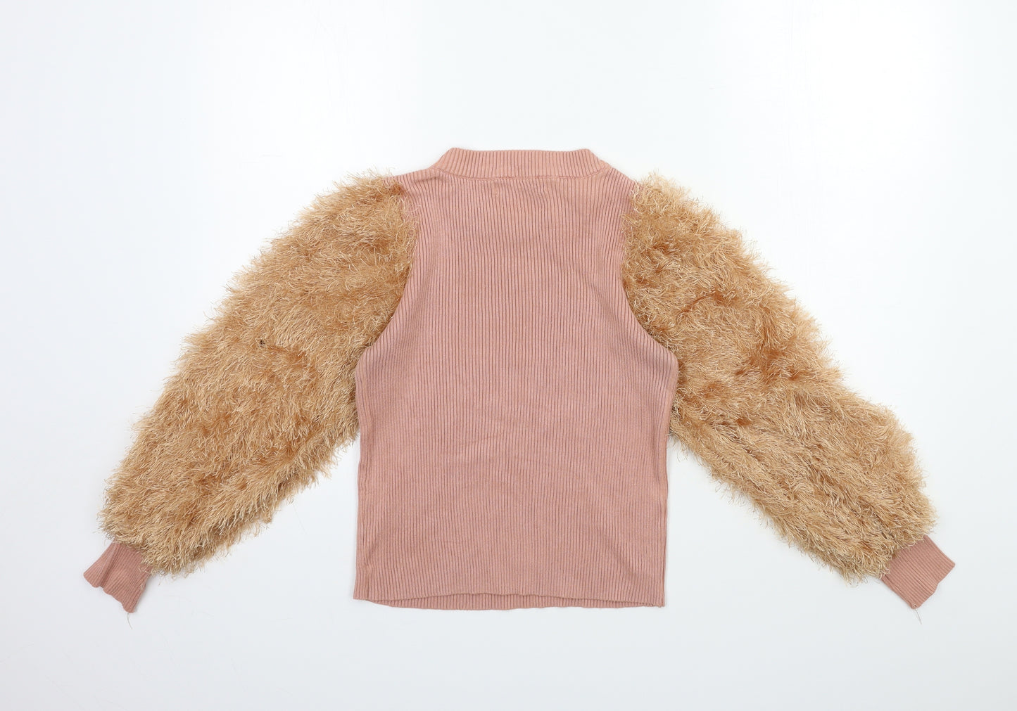 may Womens Pink  Knit Pullover Jumper Size S