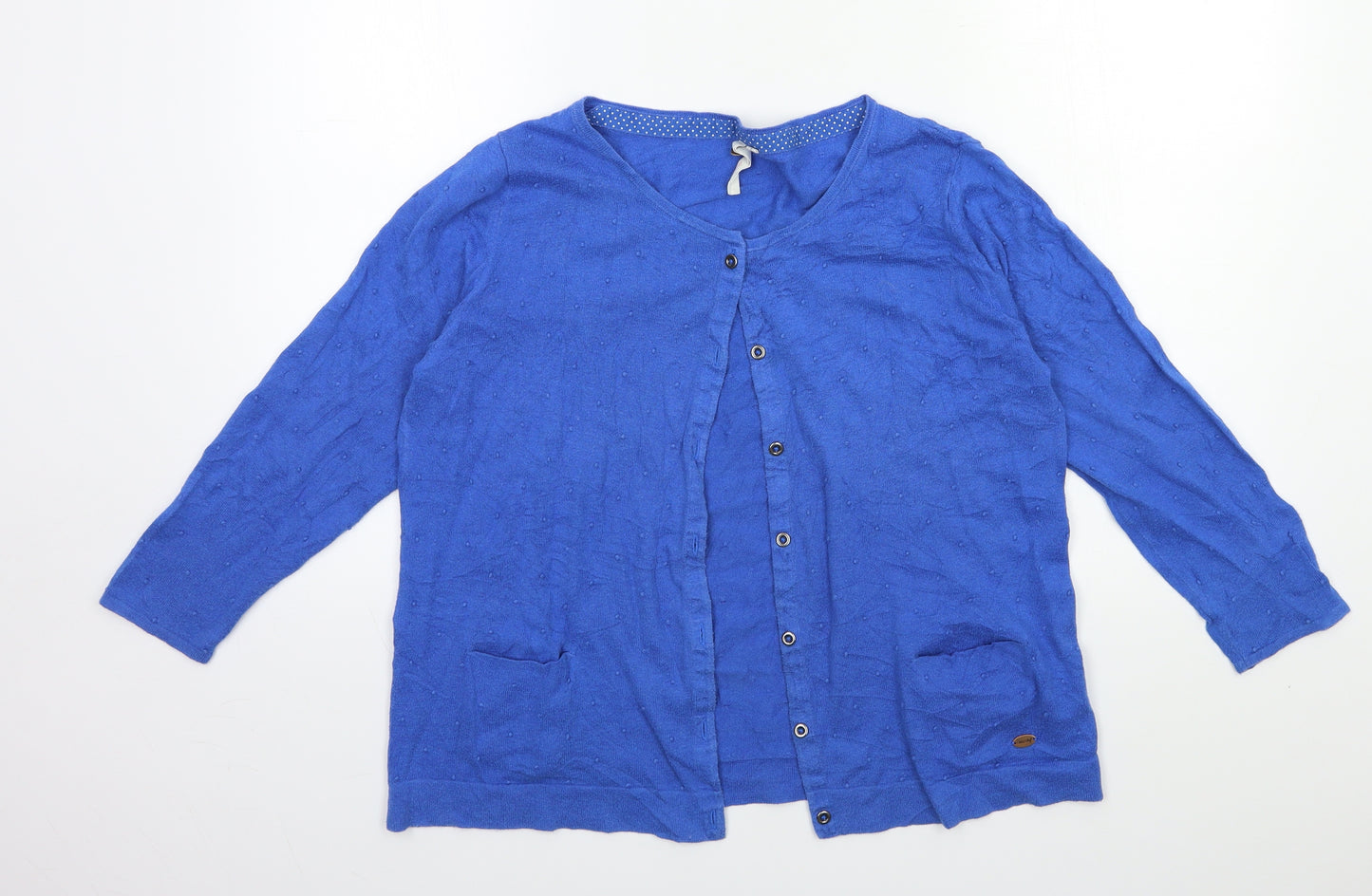 White Stuff Womens Blue  Knit Cardigan Jumper Size 14