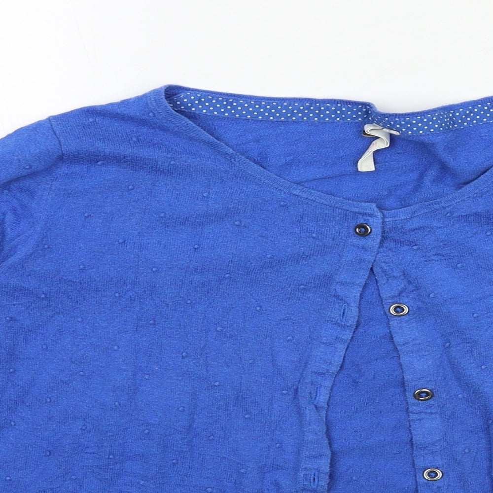 White Stuff Womens Blue  Knit Cardigan Jumper Size 14