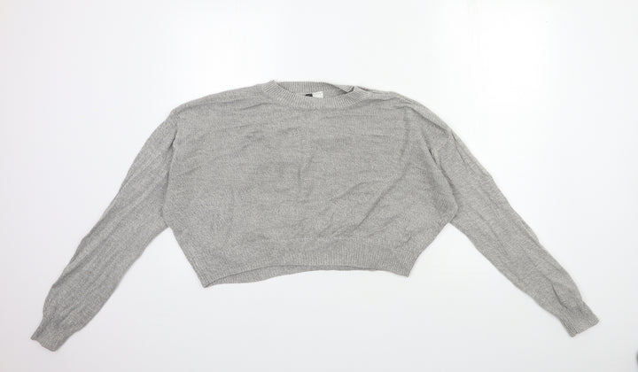 H&M Womens Grey  Knit Pullover Jumper Size S