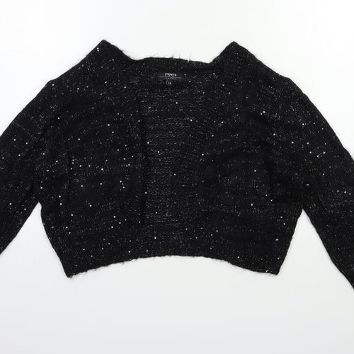 Papaya Womens Black  Knit Cardigan Jumper Size 14