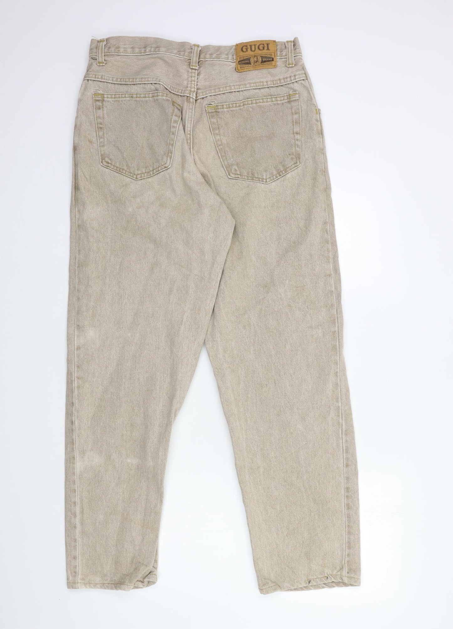 gugi Mens Beige  Denim Straight Jeans Size 34 in L29 in