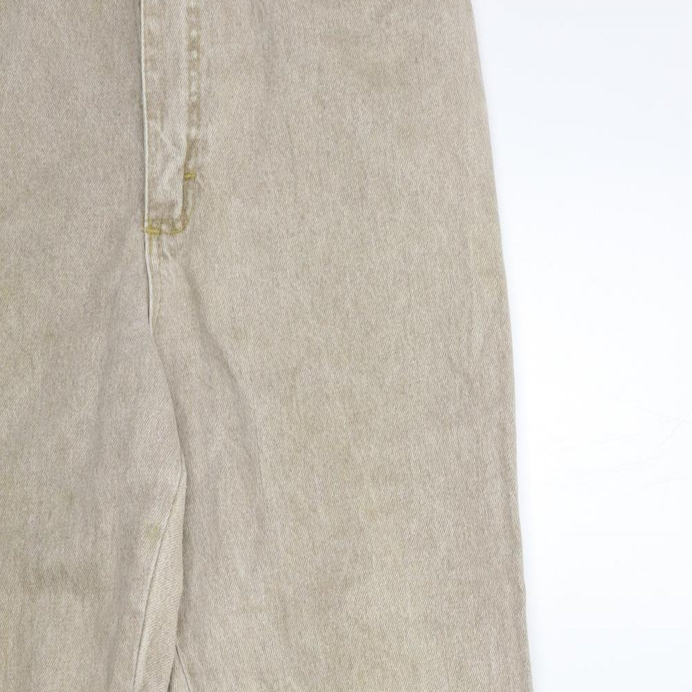 gugi Mens Beige  Denim Straight Jeans Size 34 in L29 in