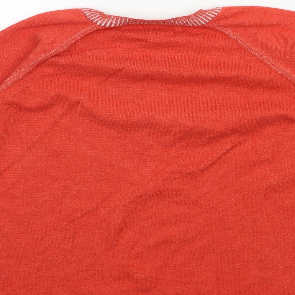 Marks and Spencer Womens Orange  Knit Pullover Jumper Size 14