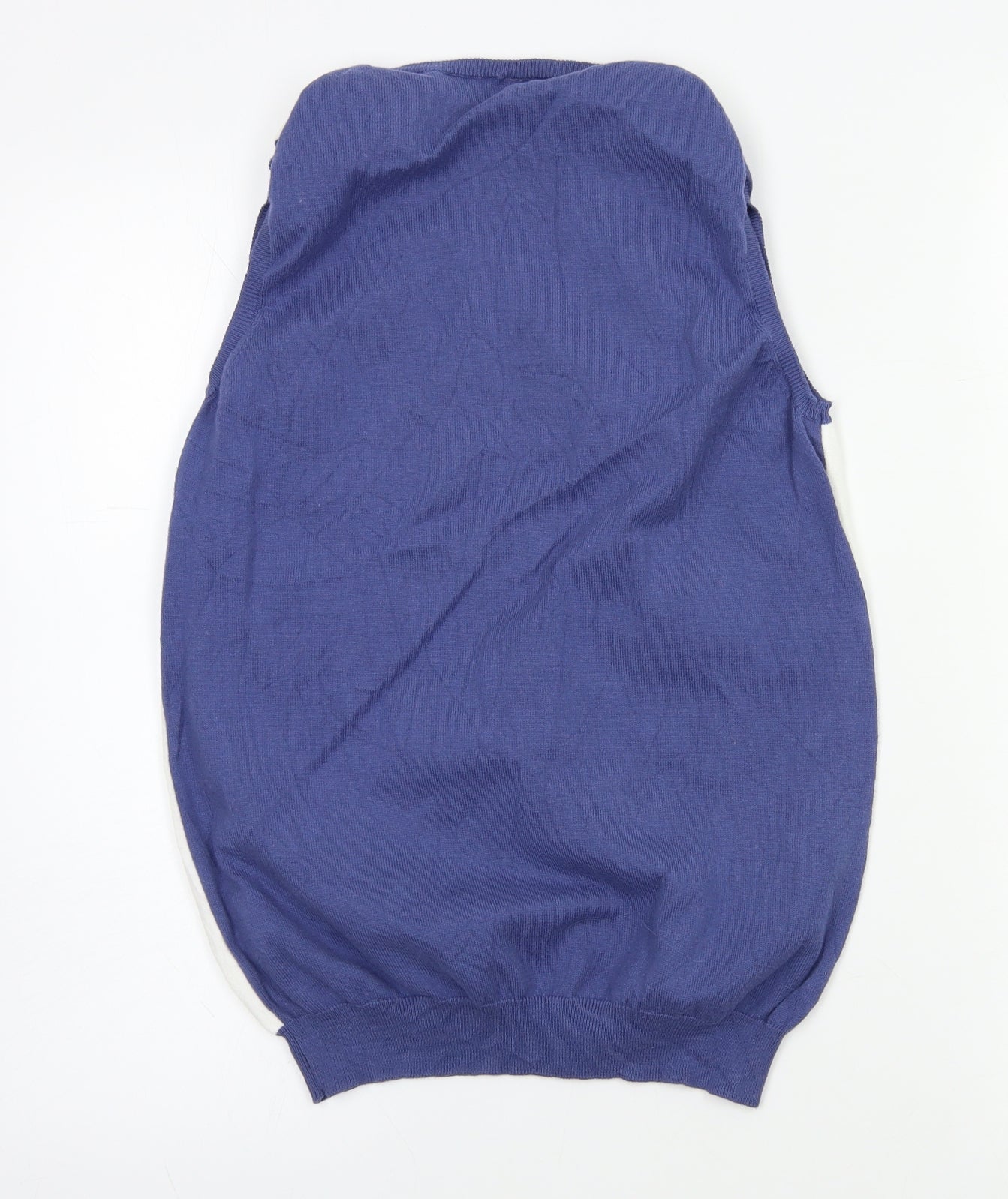 Benneton  Mens Blue Herringbone  Vest Jumper Size M