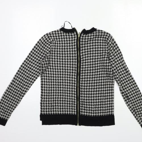 H&M Womens Grey Check Knit Pullover Jumper Size S