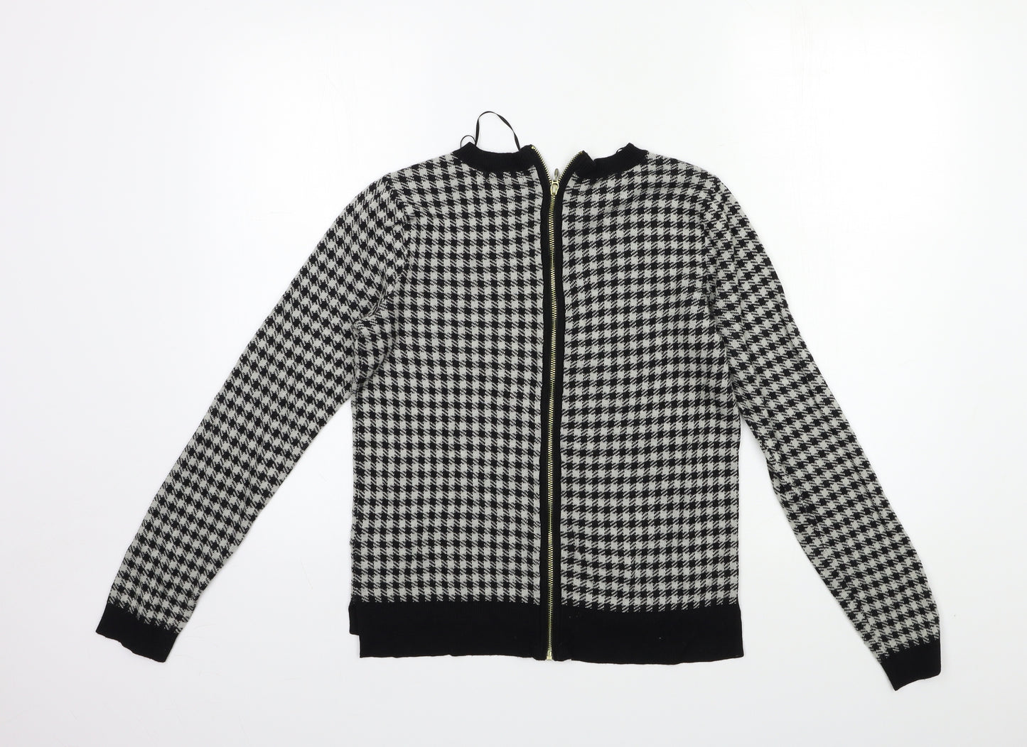 H&M Womens Grey Check Knit Pullover Jumper Size S