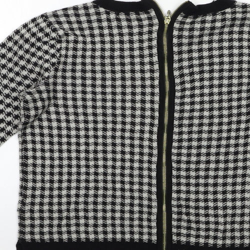 H&M Womens Grey Check Knit Pullover Jumper Size S