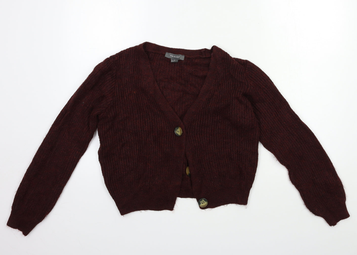 Primark Womens Red  Knit Cardigan Jumper Size 10