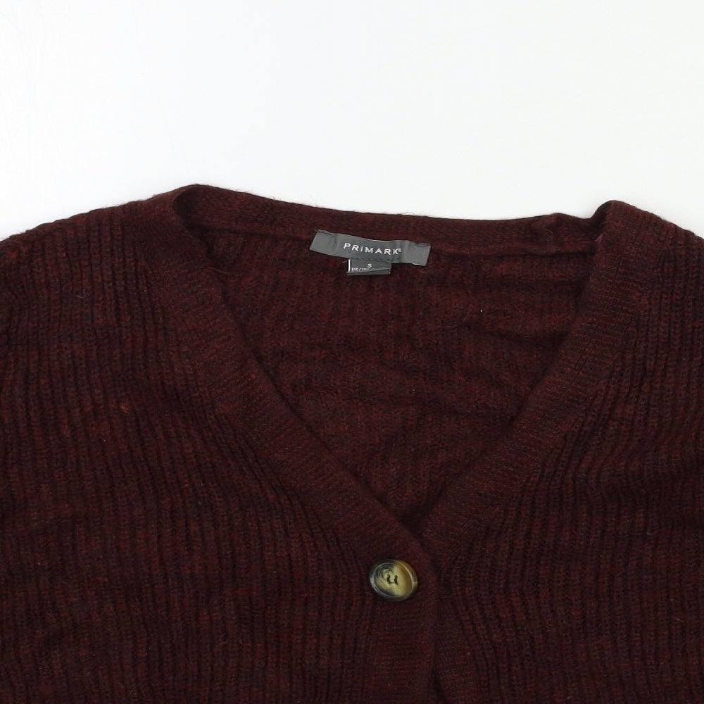 Primark Womens Red  Knit Cardigan Jumper Size 10