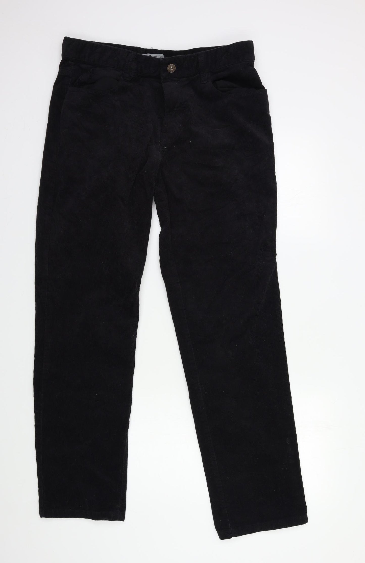 TU Mens Black  Corduroy Trousers  Size 34 in L32 in