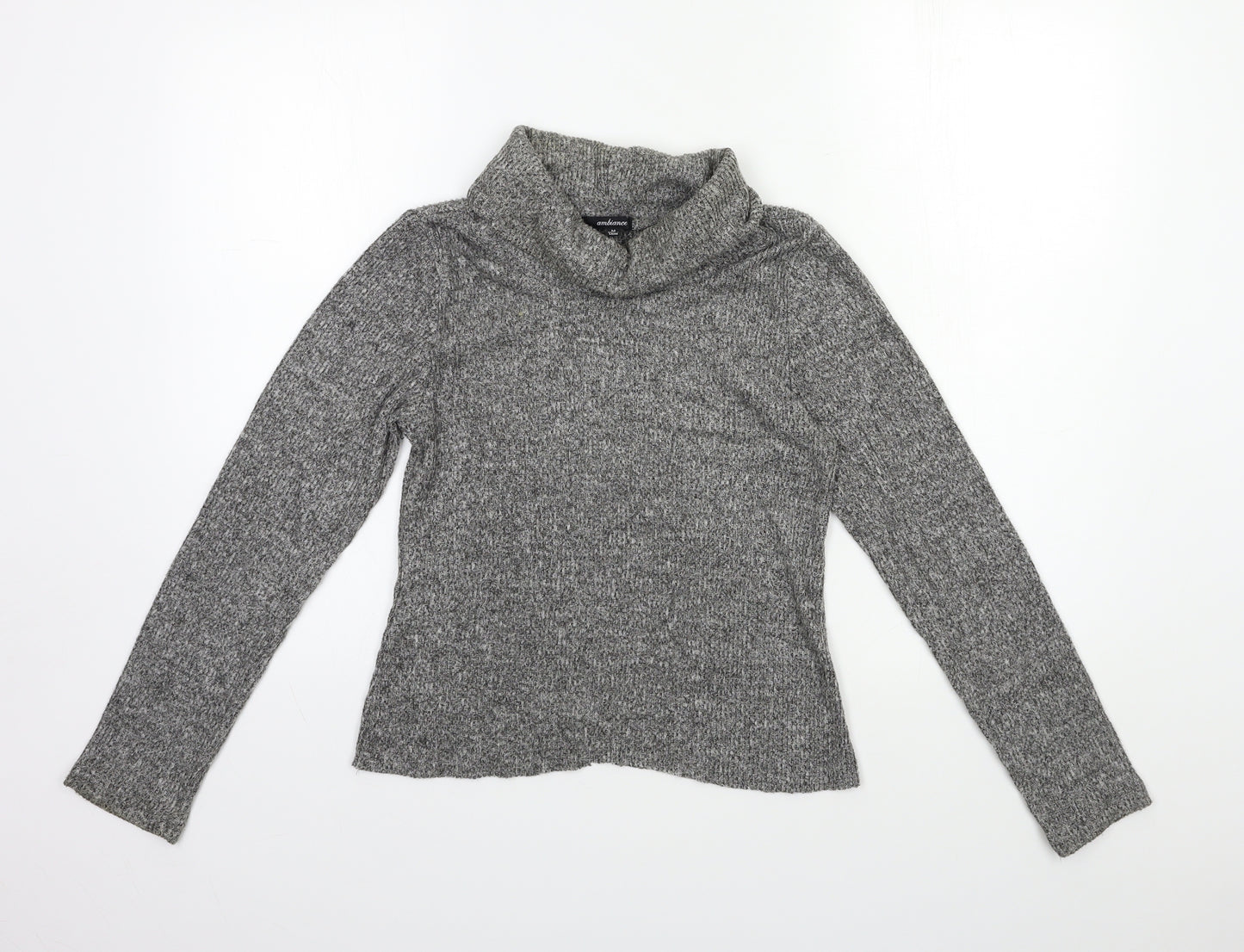 Ambiance Womens Grey  Knit Pullover Jumper Size M