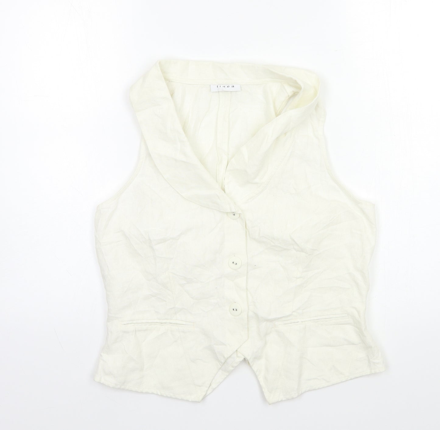 Linea Womens White   Jacket Waistcoat Size 16