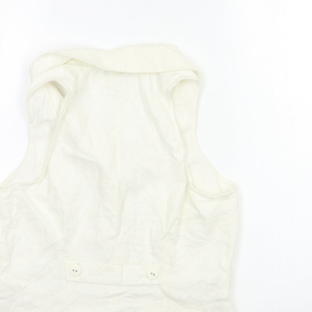 Linea Womens White   Jacket Waistcoat Size 16
