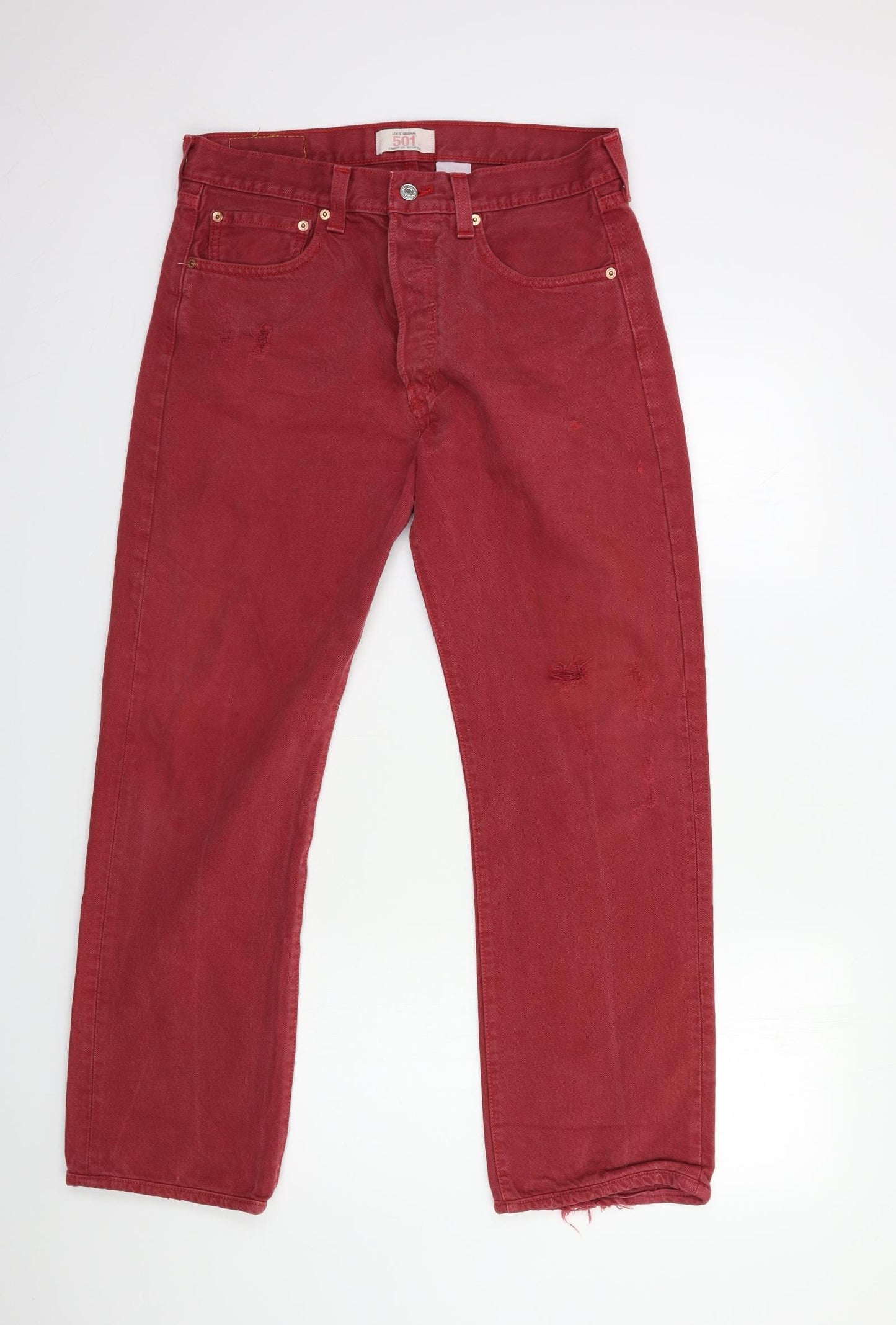 Levi's Mens Red  Denim Straight Jeans Size 33 in L32 in