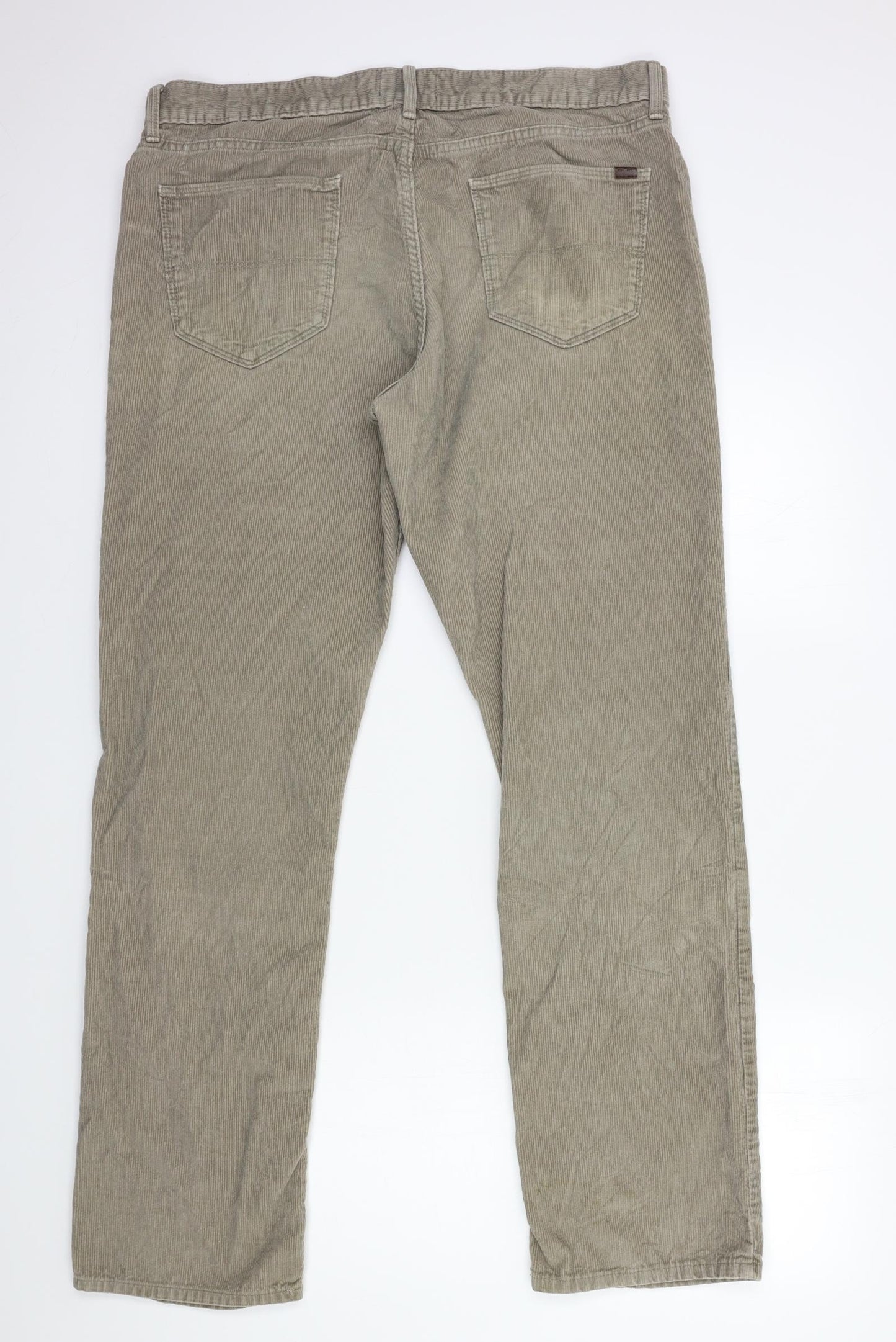 Marks and Spencer Mens Green  Corduroy Trousers  Size 34 in L33 in