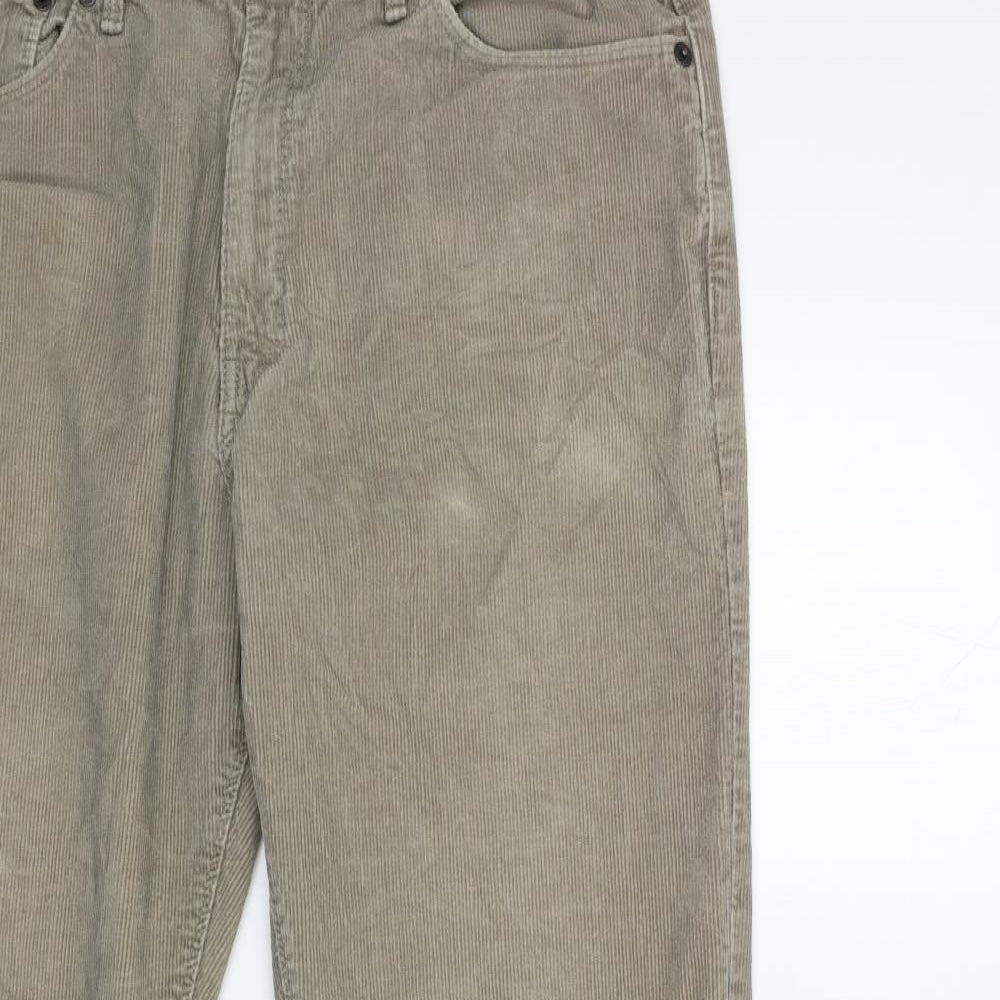Marks and Spencer Mens Green  Corduroy Trousers  Size 34 in L33 in