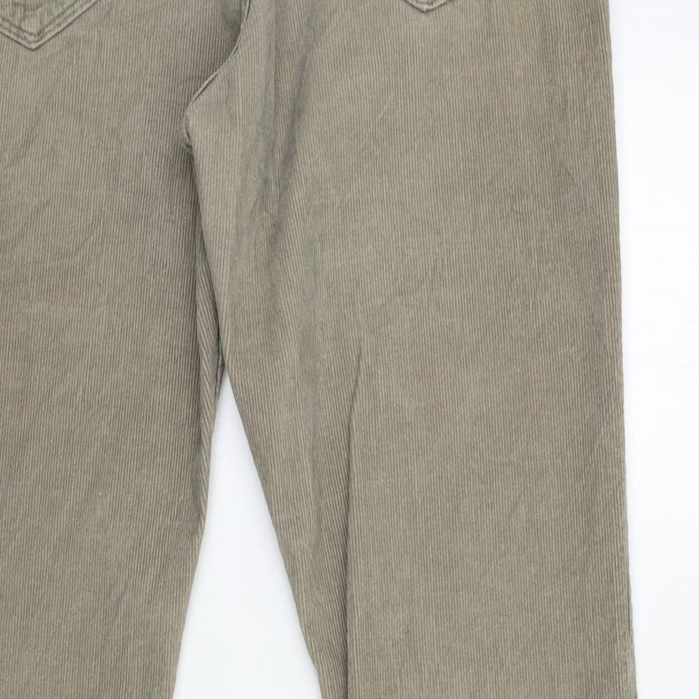 Marks and Spencer Mens Green  Corduroy Trousers  Size 34 in L33 in