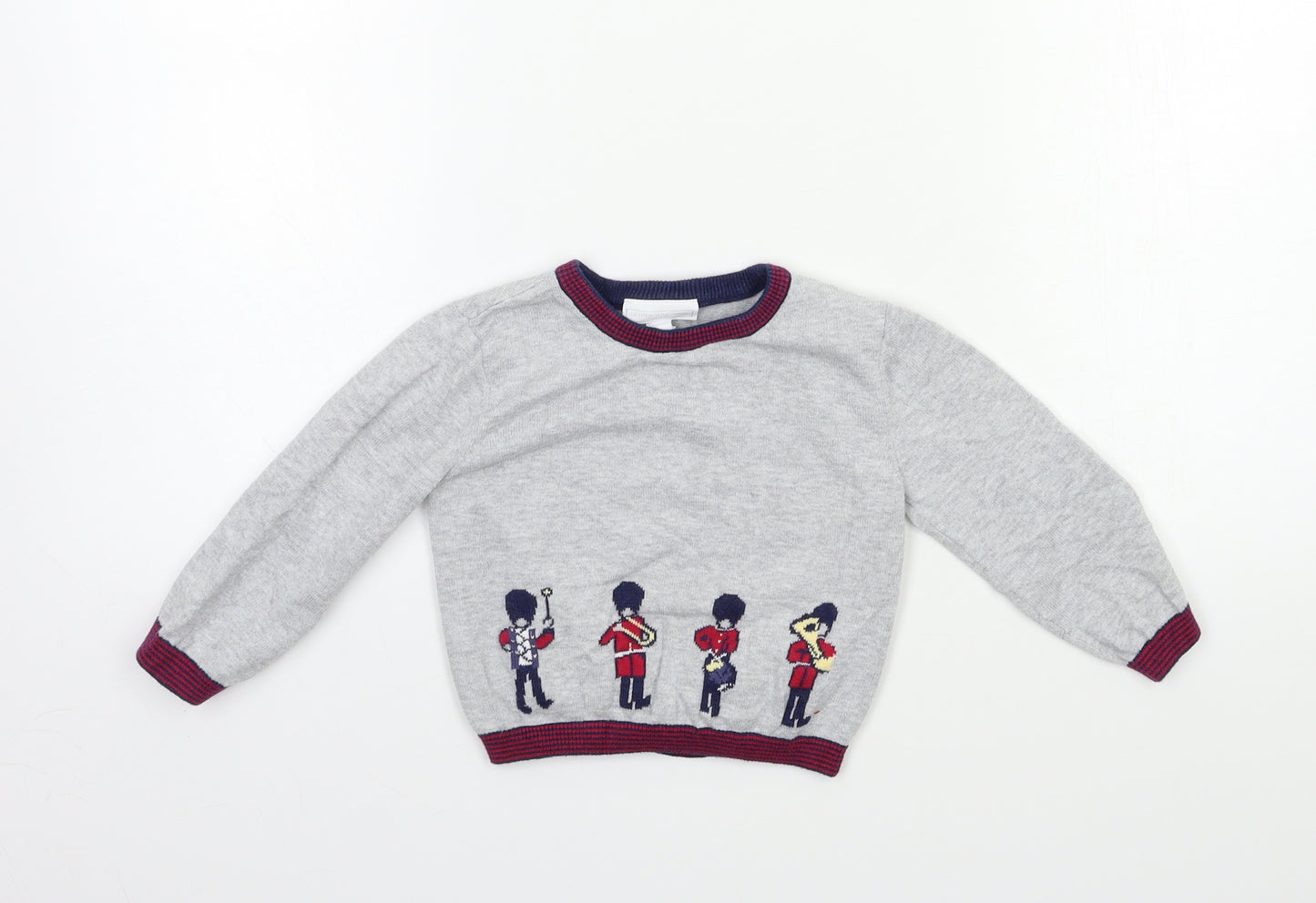the white company Baby Grey  Knit Pullover Jumper Size 12-18 Months