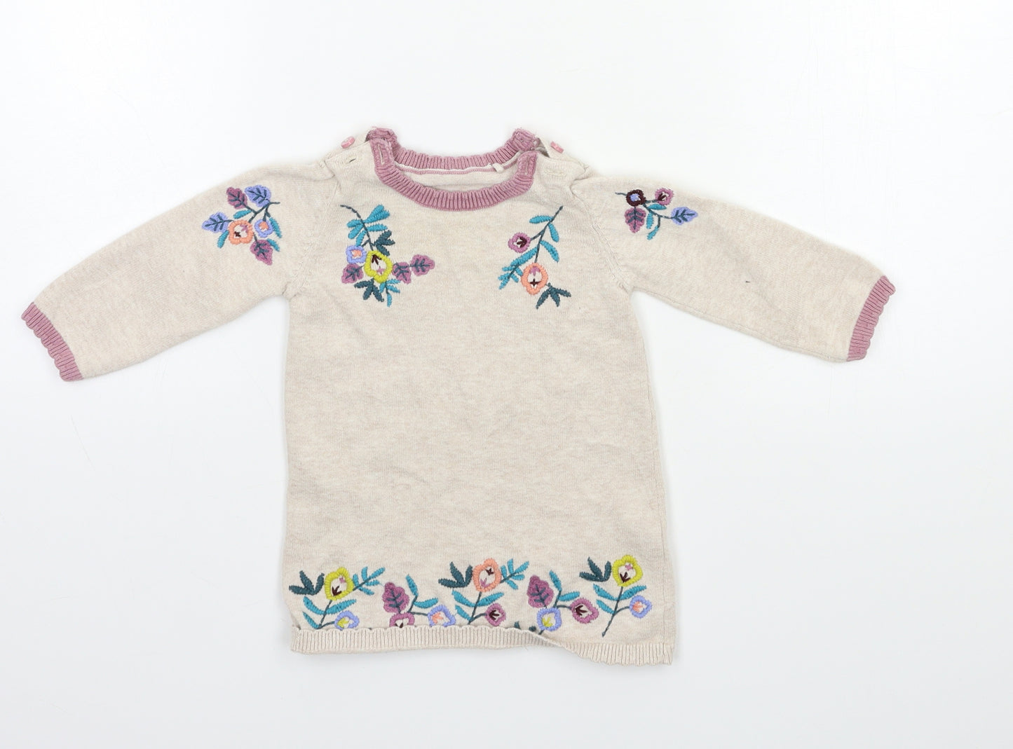 TU Baby Beige  Knit Jumper Dress  Size 6-9 Months