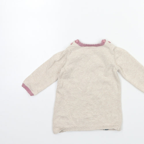 TU Baby Beige  Knit Jumper Dress  Size 6-9 Months