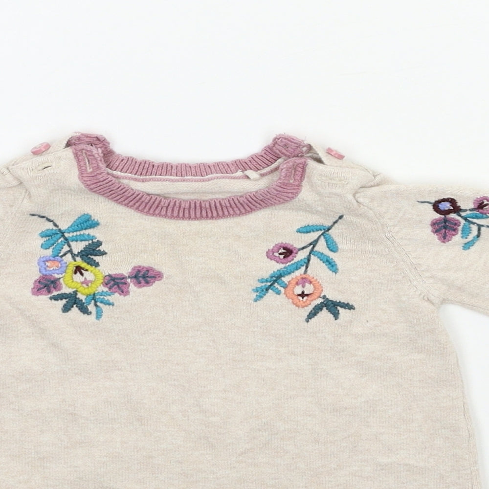 TU Baby Beige  Knit Jumper Dress  Size 6-9 Months