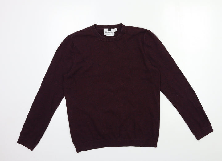 Topshop Mens Red Knit Pullover Jumper Size S