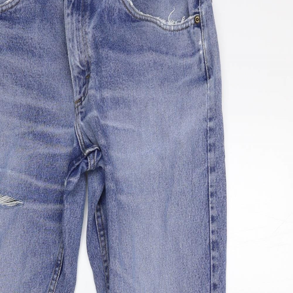 Lee Womens Blue  Denim Wide-Leg Jeans Size 32 in L28 in
