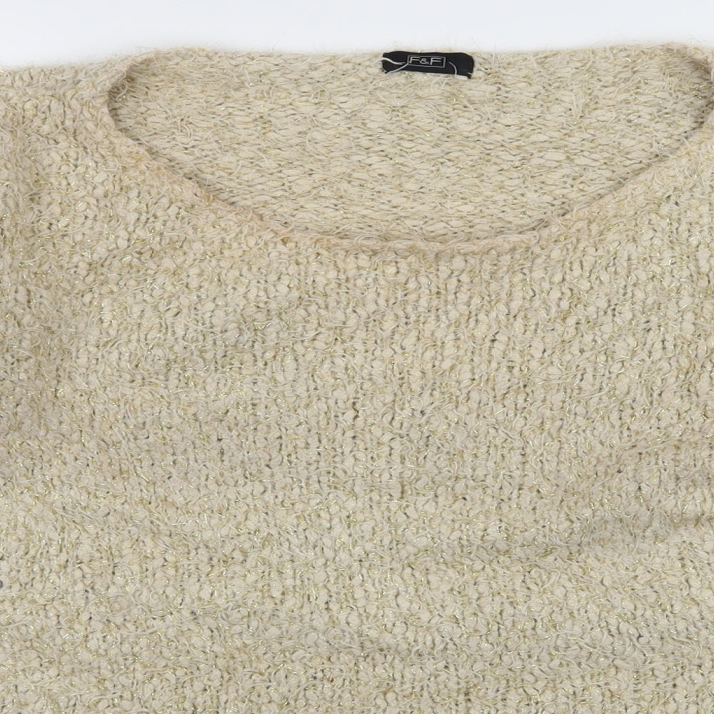 F&F Womens Ivory  Knit Pullover Jumper Size 10
