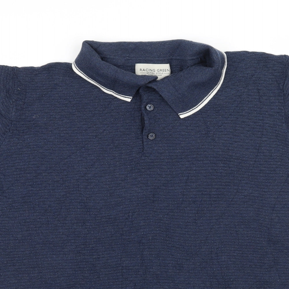 Racing Green Mens Blue  Jersey  Polo Size XL