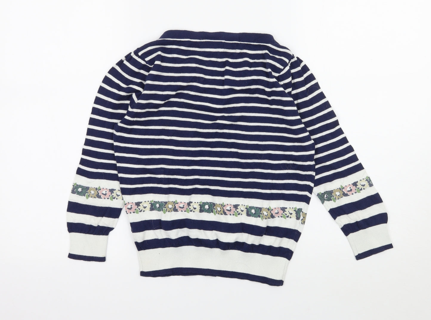 New Look Womens Blue Striped Knit Pullover Jumper Size 12