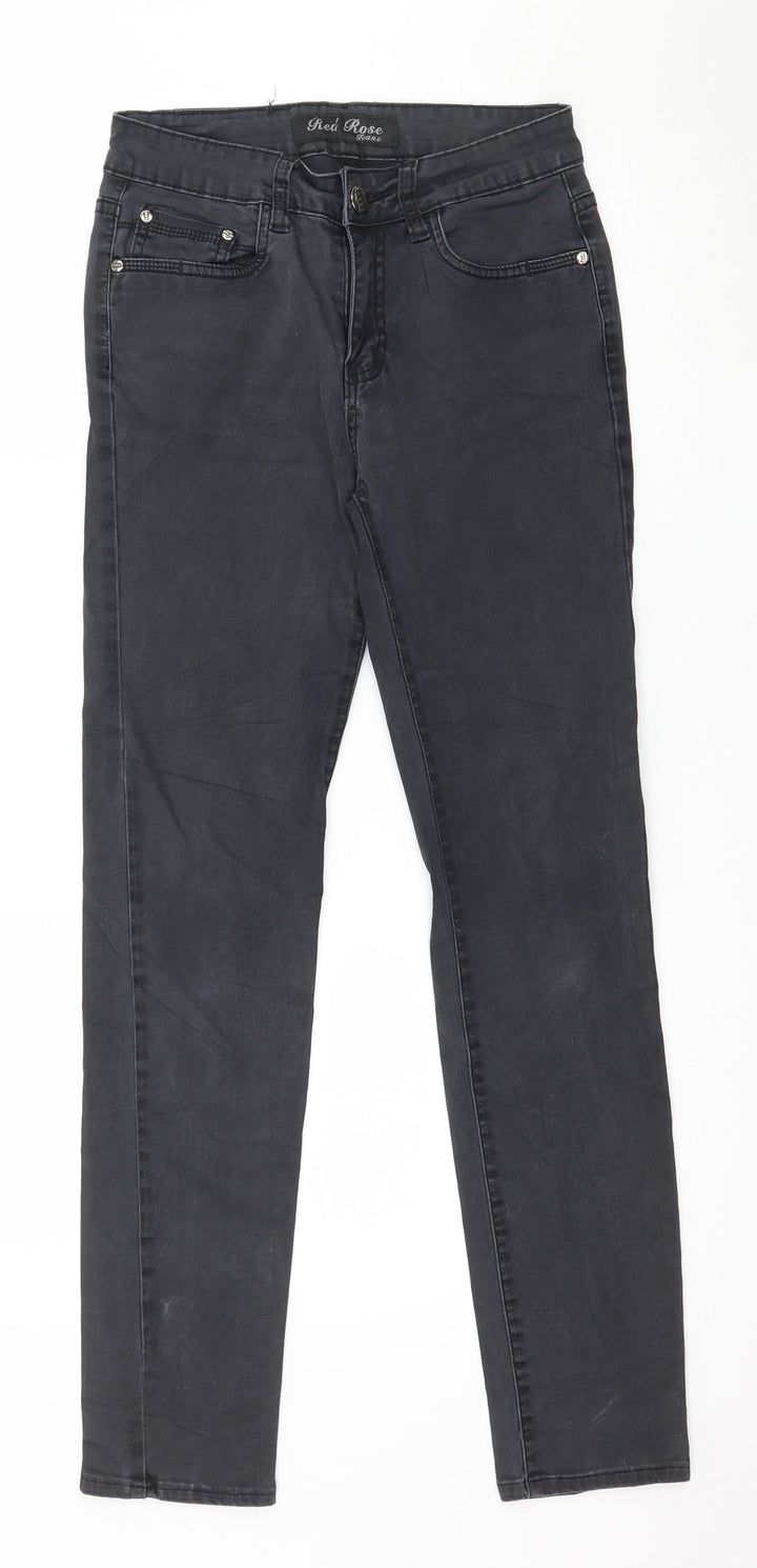 Red Rose Womens Grey  Denim Skinny Jeans Size 8 L29 in