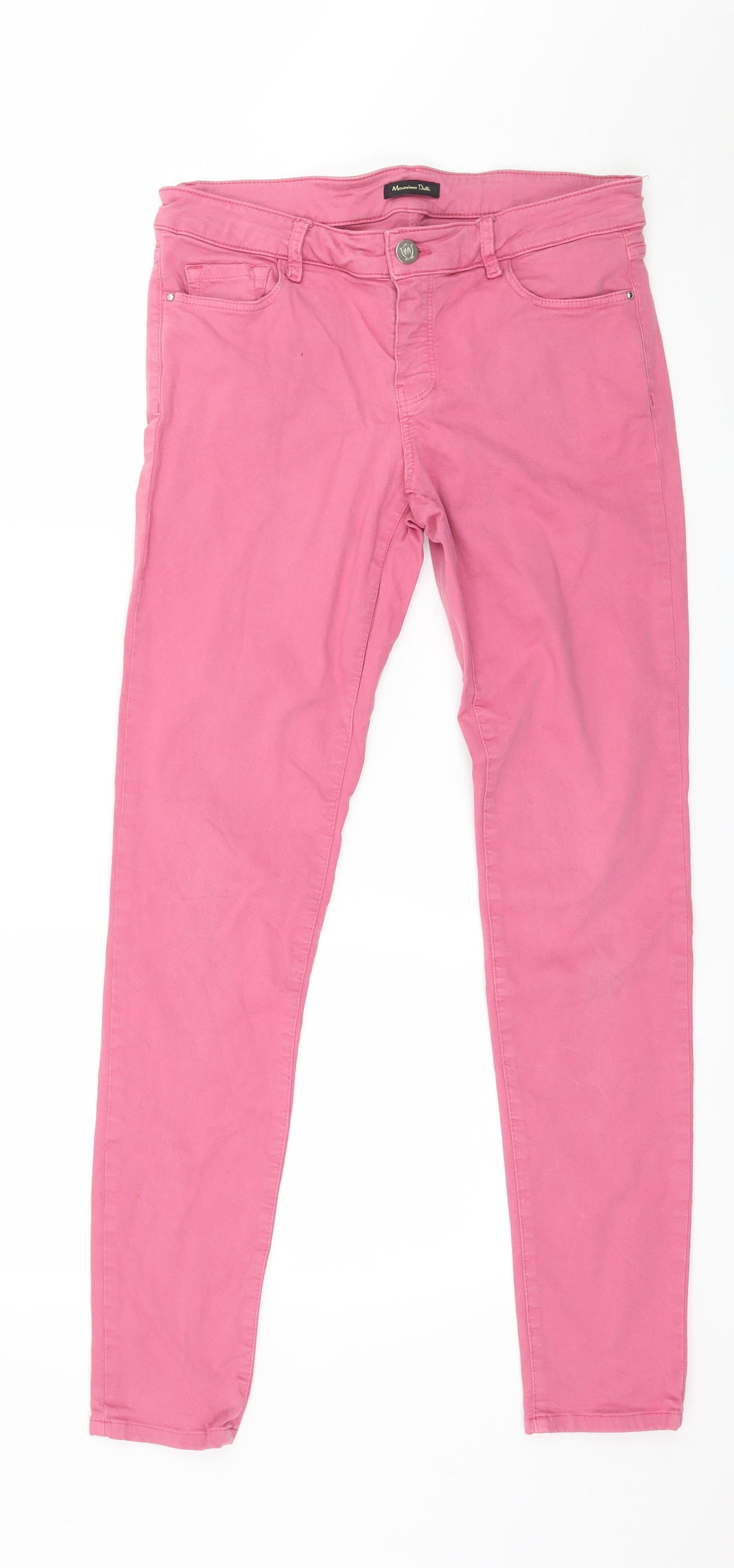 Massimo Dutti Womens Pink  Denim Skinny Jeans Size 10 L28 in