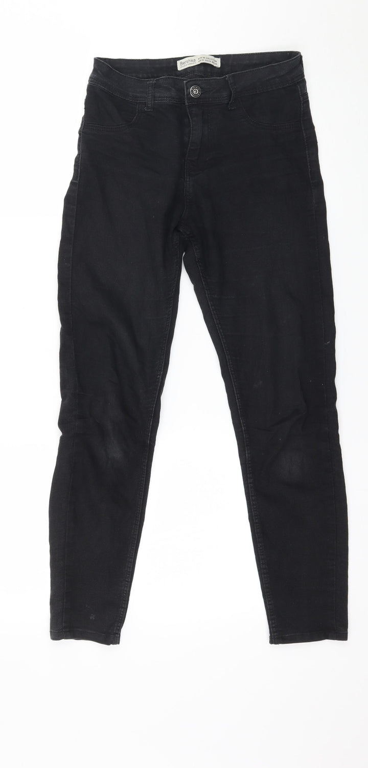 Bershka Womens Black Denim Skinny Jeans Size 8 L25 in