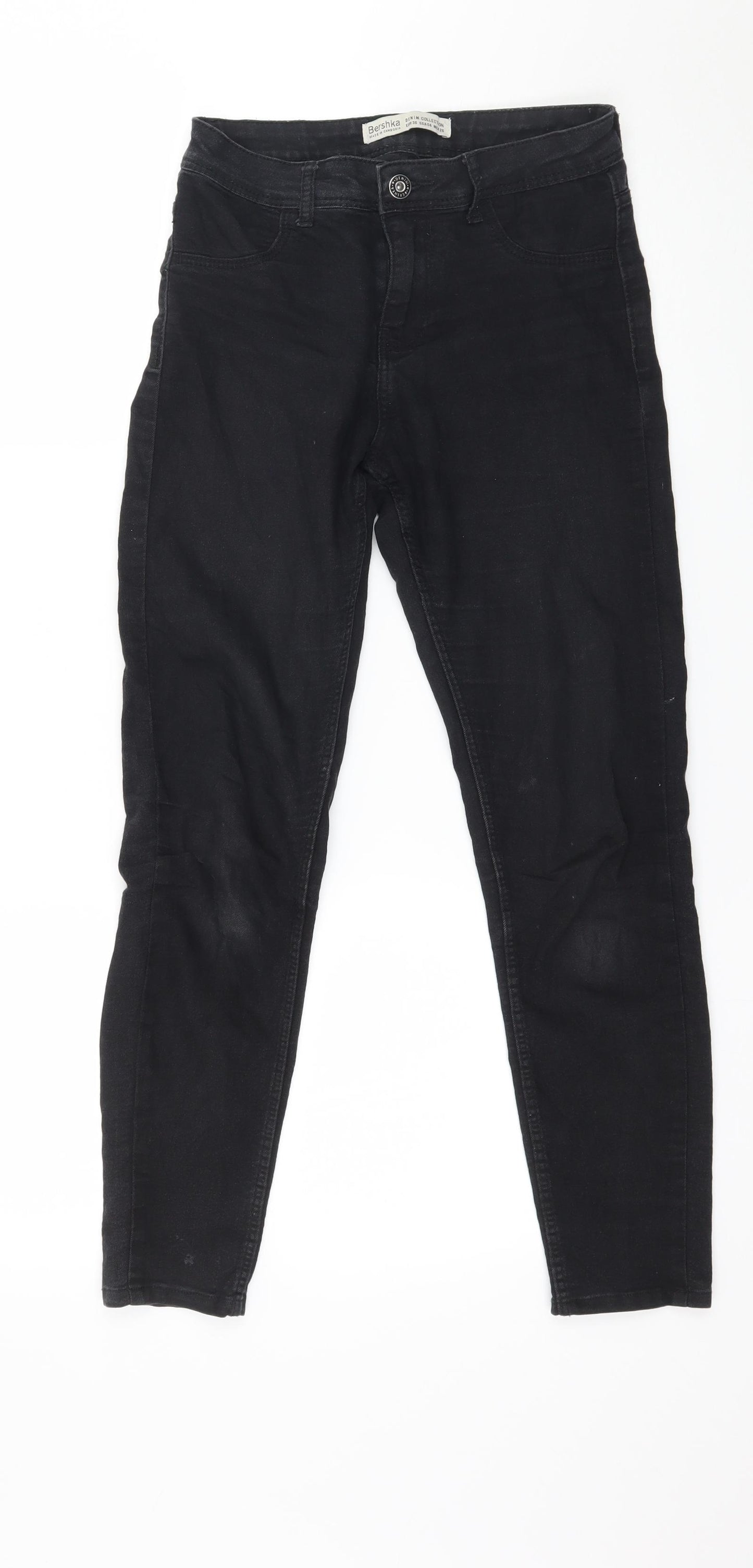 Bershka Womens Black  Denim Skinny Jeans Size 8 L25 in