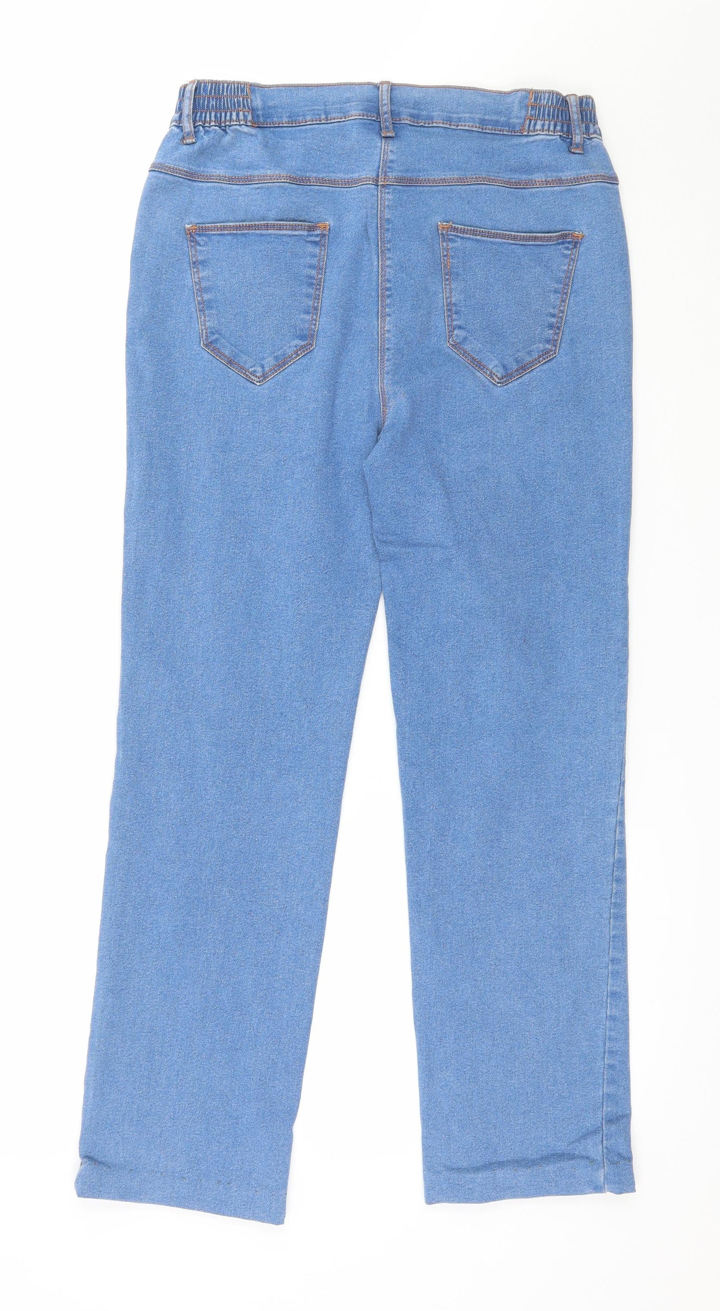 Preworn Womens Blue  Denim Straight Jeans Size 12 L26 in