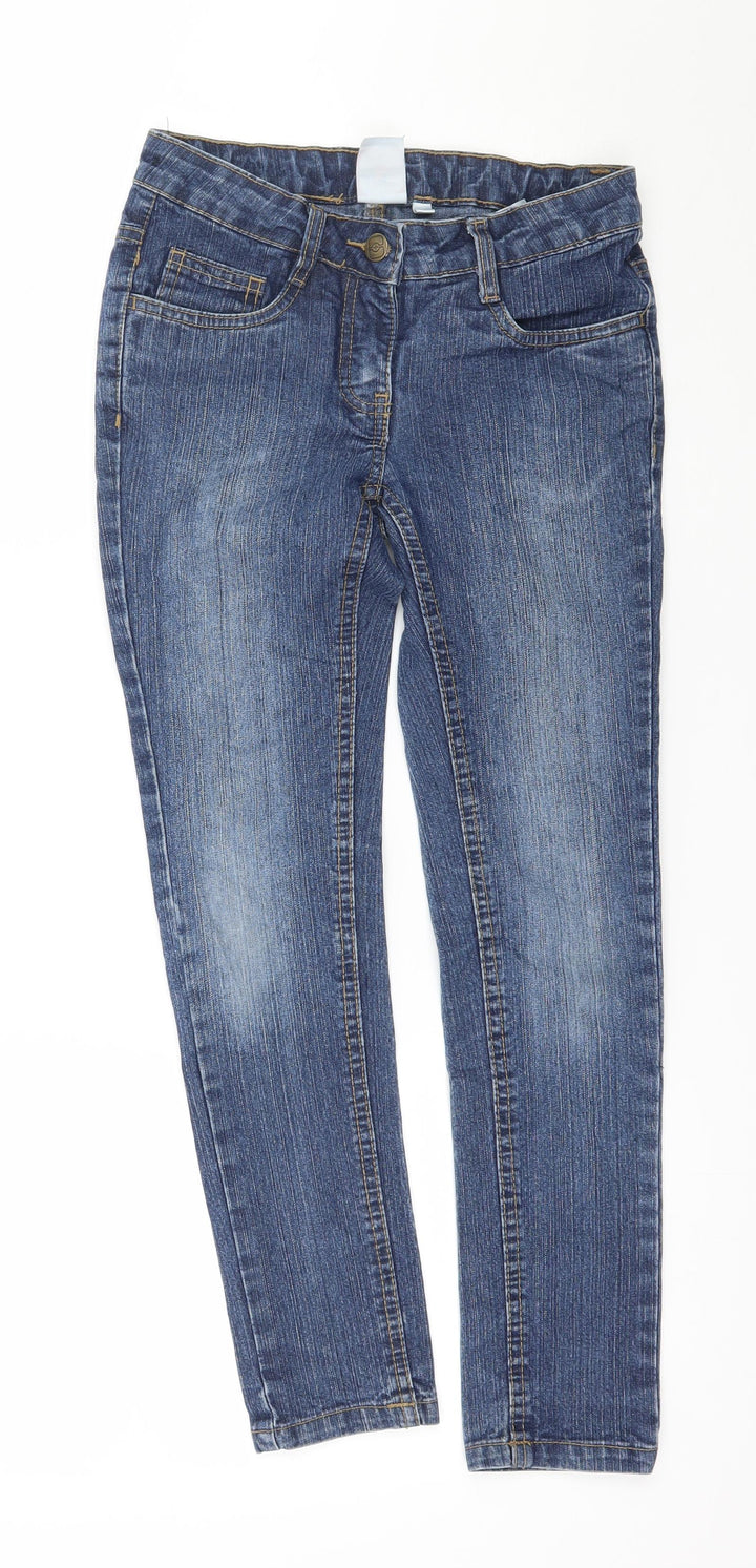 Here + There Girls Blue Denim Straight Jeans Size 9 Years