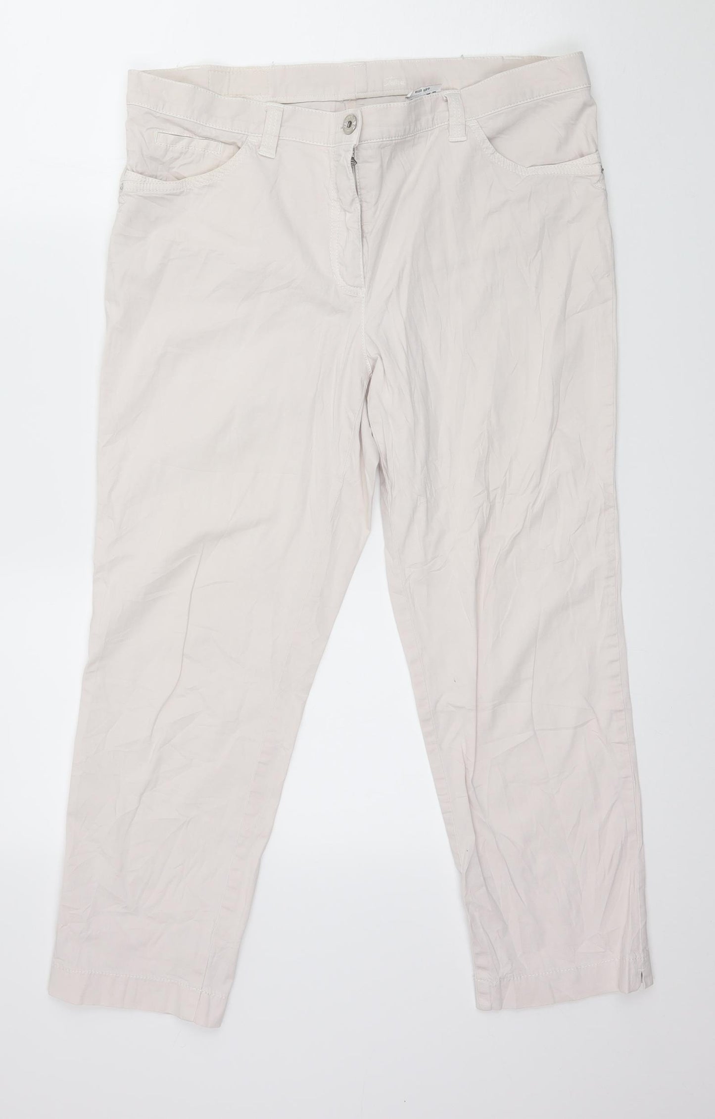 Gerry Weber Womens Ivory   Cropped Trousers Size 36 in L25 in