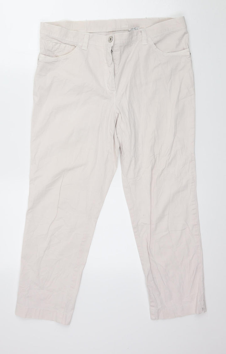 Gerry Weber Womens Ivory Cropped Trousers Size 36 in L25 in