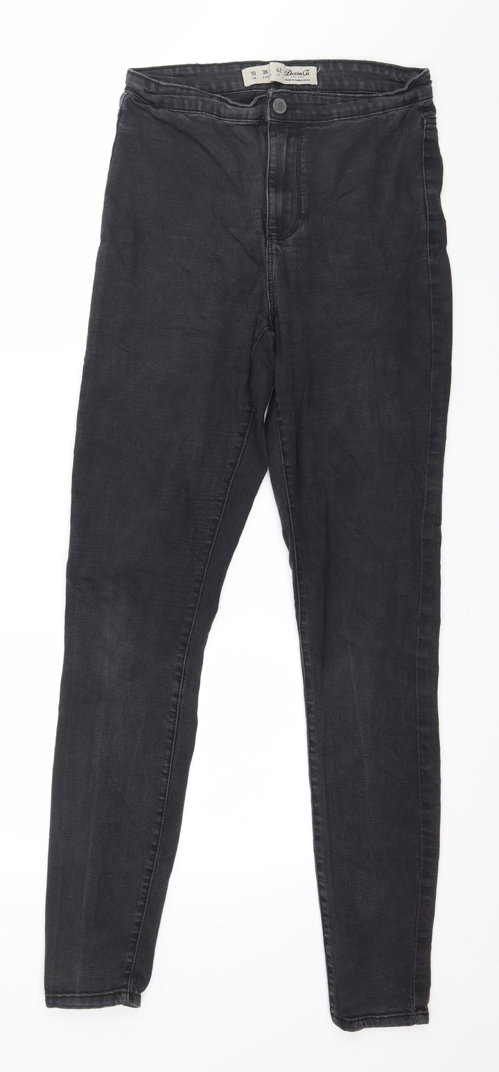 Denim & Co. Womens Grey Denim Skinny Jeans Size 10 L30 in