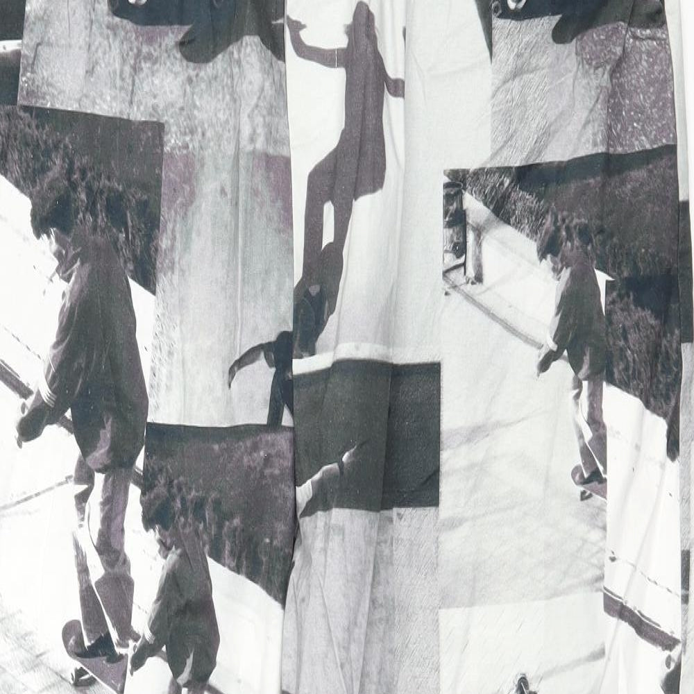 COLLUSION Mens Grey Geometric  Jogger Trousers Size L L28 in - Skater