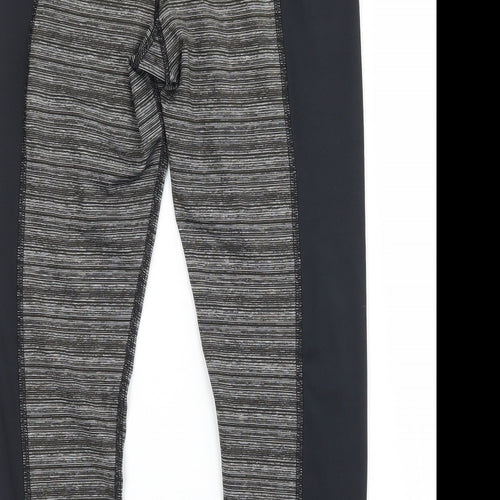 Preworn Womens Grey Striped Jersey Capri Leggings Size 28 in L20 in