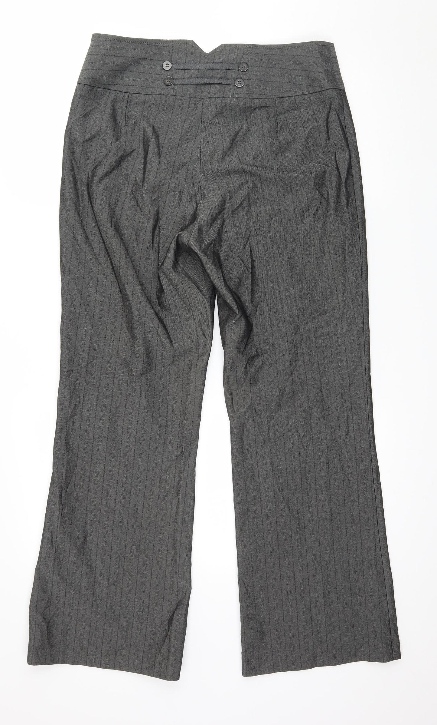 NEXT Womens Grey Striped  Trousers  Size 10 L28 in
