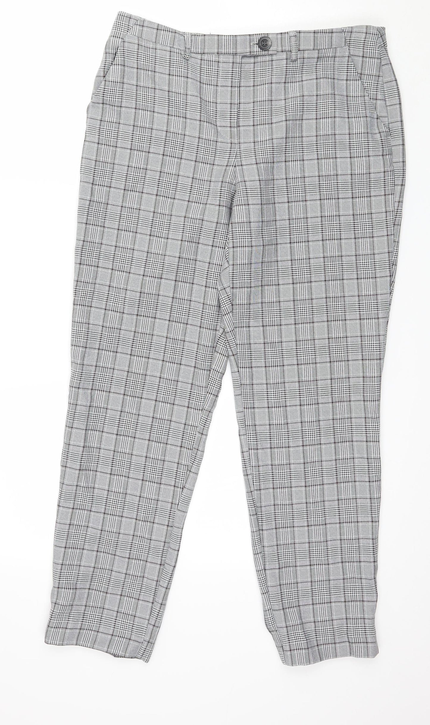 George Womens Grey Check  Trousers  Size 12 L27 in