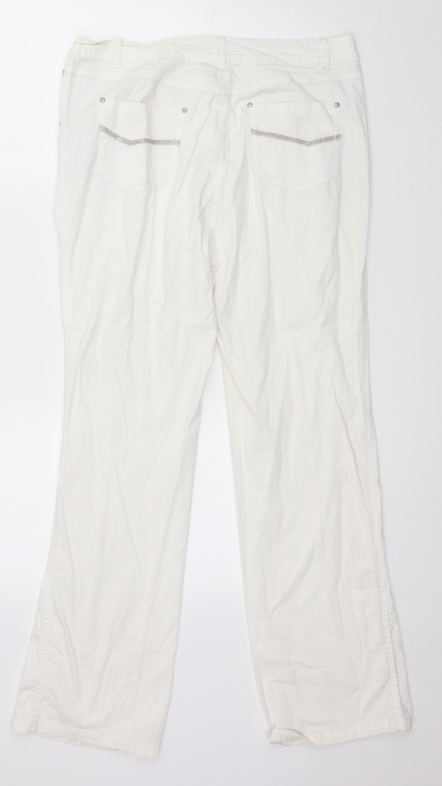 O&S Womens White   Trousers  Size 32 in L27 in