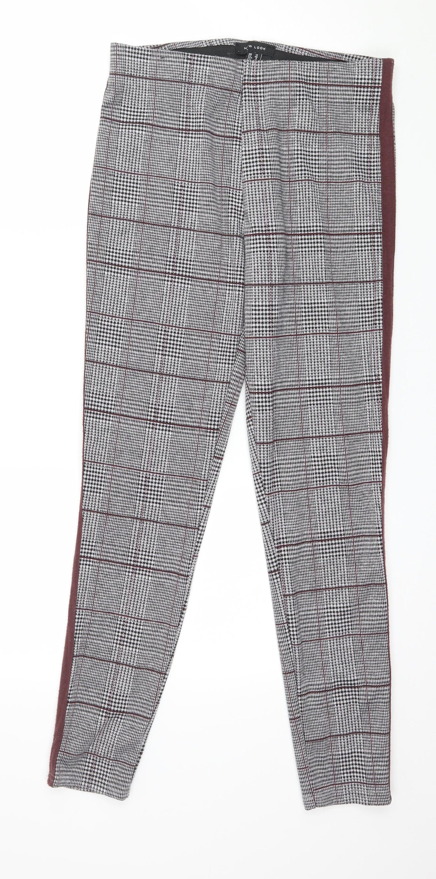 New Look Womens Green Houndstooth Jersey Capri Leggings Size 12 L26 in