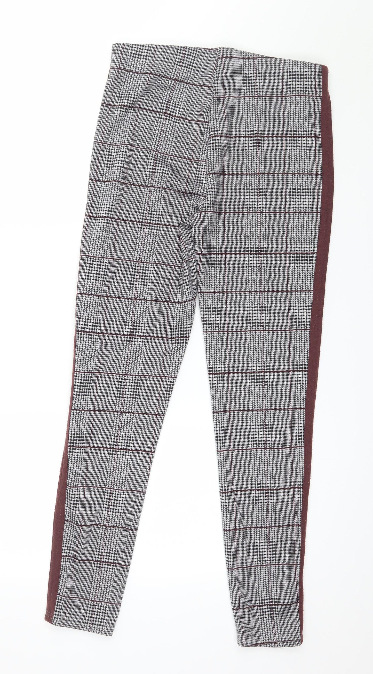 New Look Womens Green Houndstooth Jersey Capri Leggings Size 12 L26 in