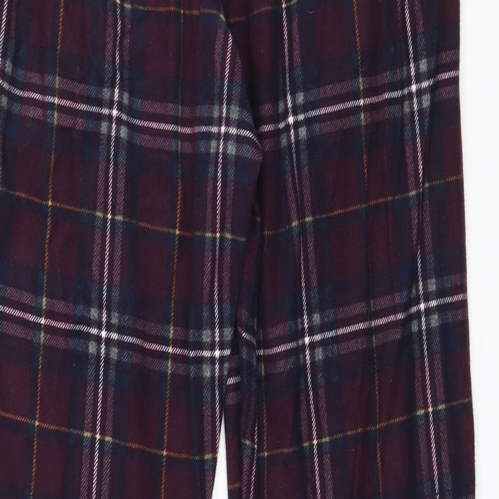 NEXT Womens Purple Plaid Fleece Capri Pyjama Pants Size S